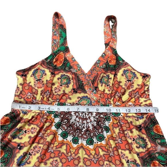 INC International Concepts Orange/Green/Yellow Printed Summer Dress Sz M - Picture 10 of 14